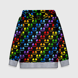 Толстовка-худи детская Marshmello pattern neon, цвет: 3D-меланж