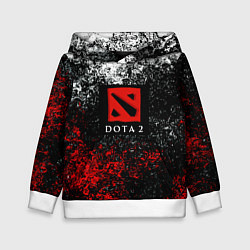 Толстовка-худи детская Dota 2 брызги красок, цвет: 3D-белый