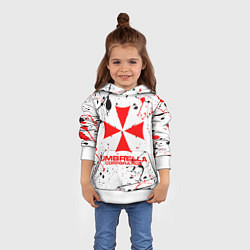 Толстовка-худи детская Resident evil - краска, цвет: 3D-белый — фото 2