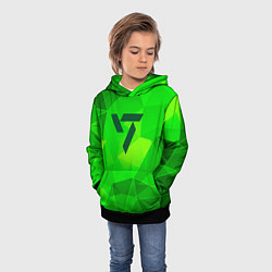 Толстовка-худи детская Seventeen green poly, цвет: 3D-черный — фото 2