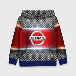 Толстовка-худи детская Nissan авто текстура, цвет: 3D-синий
