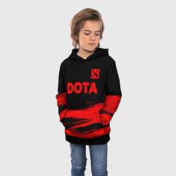 Толстовка-худи детская Dota - red gradient посередине, цвет: 3D-черный — фото 2