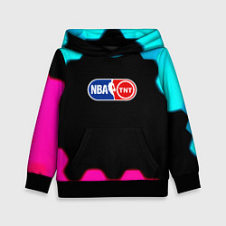 Толстовка-худи детская NBA текстура соты, цвет: 3D-черный