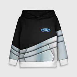 Толстовка-худи детская FORD metal texture, цвет: 3D-белый