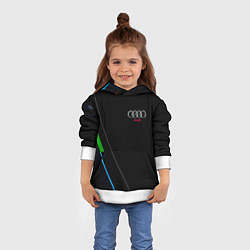 Толстовка-худи детская AUDI geometry line, цвет: 3D-белый — фото 2
