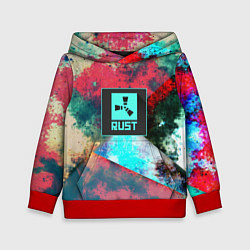 Толстовка-худи детская RUST geometry color, цвет: 3D-красный