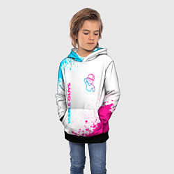 Толстовка-худи детская Stumble Guys neon gradient style вертикально, цвет: 3D-черный — фото 2