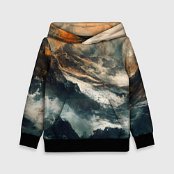 Толстовка-худи детская Иллюстрация хаоса в грубом стиле, цвет: 3D-черный