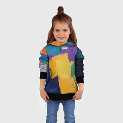 Толстовка-худи детская Мазки красок, цвет: 3D-черный — фото 2