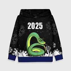 Толстовка-худи детская Змея - 2025, цвет: 3D-синий