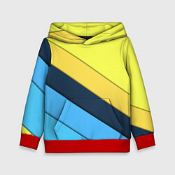 Толстовка-худи детская Геометрия полосы спорт, цвет: 3D-красный