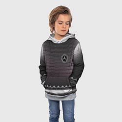 Толстовка-худи детская Mercedes benz carbon steel, цвет: 3D-меланж — фото 2