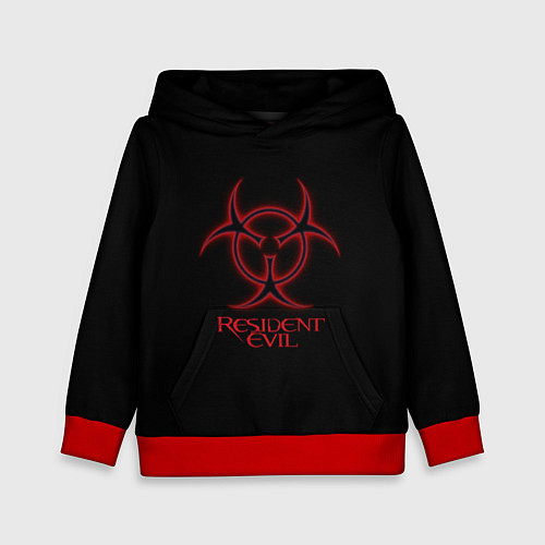 Детская толстовка Resident evil biohazard logo / 3D-Красный – фото 1