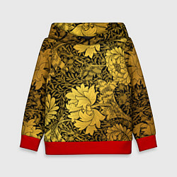 Толстовка-худи детская Золотые подсолнухи, цвет: 3D-красный