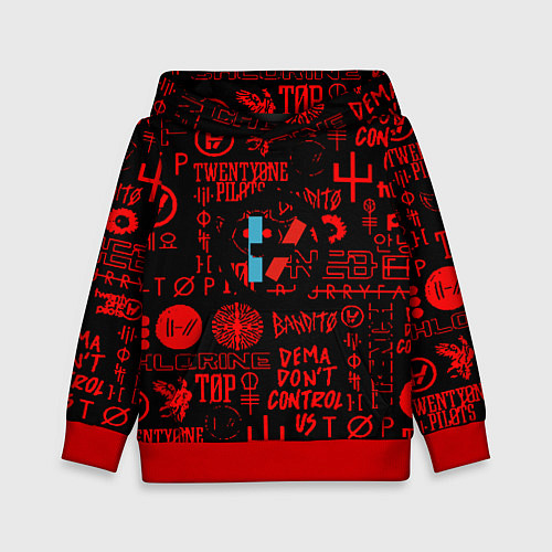 Детская толстовка Twenty one pilots pattern rock steel / 3D-Красный – фото 1