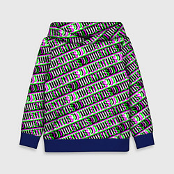 Толстовка-худи детская Juventus glitch pattern, цвет: 3D-синий