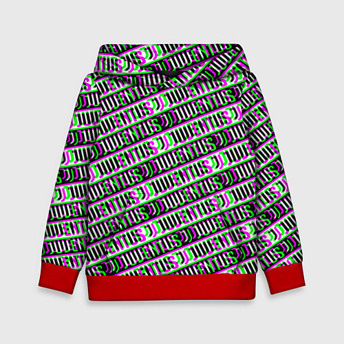 Детская толстовка Juventus glitch pattern / 3D-Красный – фото 1