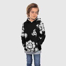 Толстовка-худи детская Русская община символика розы, цвет: 3D-меланж — фото 2