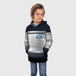 Толстовка-худи детская FORD текстура из метала, цвет: 3D-черный — фото 2