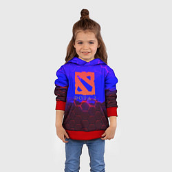 Толстовка-худи детская Dota 2 броня текстура, цвет: 3D-красный — фото 2