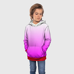 Толстовка-худи детская Gradient color pink, цвет: 3D-красный — фото 2