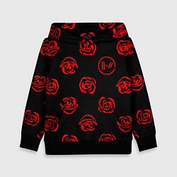 Толстовка-худи детская Twenty one pilots rose pattern, цвет: 3D-черный