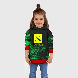 Толстовка-худи детская DOTA2 кислотное лого краски, цвет: 3D-красный — фото 2