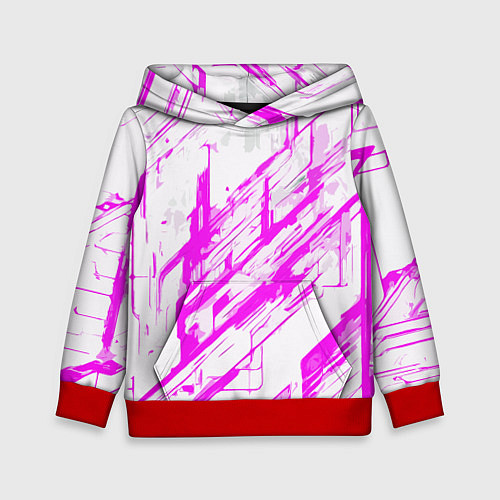 Детская толстовка Розовые полосы на белом фоне / 3D-Красный – фото 1
