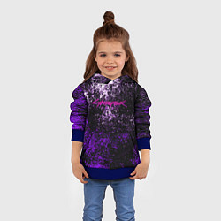 Толстовка-худи детская Cyberpunk брызги красок, цвет: 3D-синий — фото 2