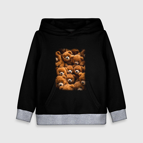 Детская толстовка Куча меховых игрушечных медведей / 3D-Меланж – фото 1