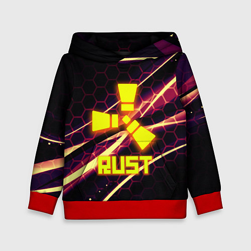 Детская толстовка RUST game hexagon / 3D-Красный – фото 1