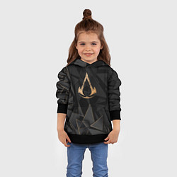 Толстовка-худи детская Assassins Creed golden poly, цвет: 3D-черный — фото 2