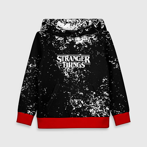 Детская толстовка Stranger things брызги красок / 3D-Красный – фото 1