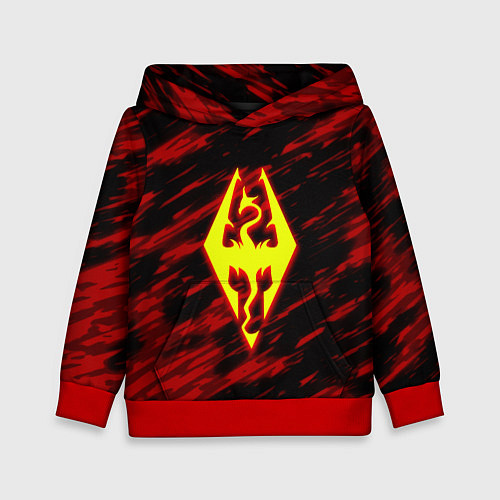 Детская толстовка The Elder Scrolls огненные краски / 3D-Красный – фото 1