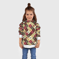 Толстовка-худи детская Лого домов Игра престолов паттерн, цвет: 3D-белый — фото 2