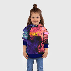 Толстовка-худи детская RUST flame steel, цвет: 3D-синий — фото 2