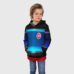 Толстовка-худи детская FIAT текстура авто, цвет: 3D-красный — фото 2