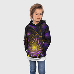 Толстовка-худи детская Fractal illusion steel, цвет: 3D-белый — фото 2