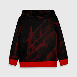 Толстовка-худи детская Красные точки на чёрном фоне, цвет: 3D-красный