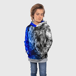 Толстовка-худи детская Столкновение дыма, цвет: 3D-меланж — фото 2