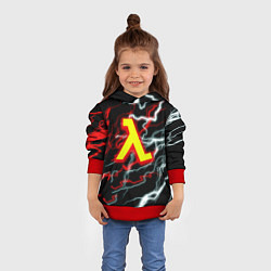 Толстовка-худи детская Half life storm logo, цвет: 3D-красный — фото 2
