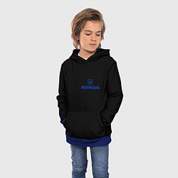 Толстовка-худи детская Honda blue logo, цвет: 3D-синий — фото 2