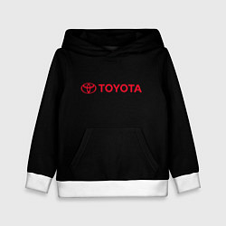 Толстовка-худи детская Toyota red logo auto, цвет: 3D-белый