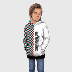 Толстовка-худи детская PUBG глитч клетка, цвет: 3D-черный — фото 2