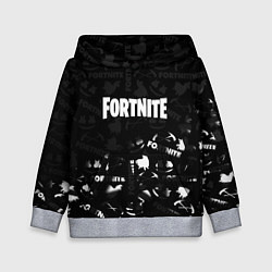 Толстовка-худи детская Fortnite pattern black, цвет: 3D-меланж