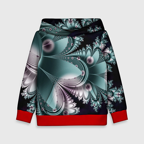 Детская толстовка Фракталы узорный стиль / 3D-Красный – фото 1