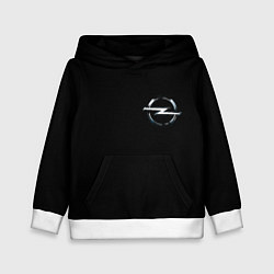 Толстовка-худи детская Opel logo auto, цвет: 3D-белый