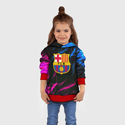 Толстовка-худи детская Barcelona neon flame, цвет: 3D-красный — фото 2