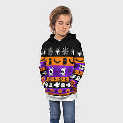 Толстовка-худи детская Монстры на хэллоуин, цвет: 3D-белый — фото 2