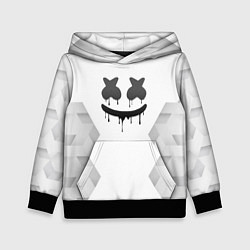 Толстовка-худи детская Marshmello white poly, цвет: 3D-черный